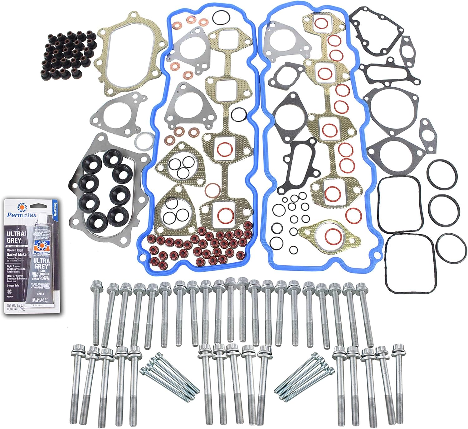 Head Gasket Set Bolt Kit Fits 0104 Chevrolet Sierra 3500 6.6L V8 OHV DURAMAX