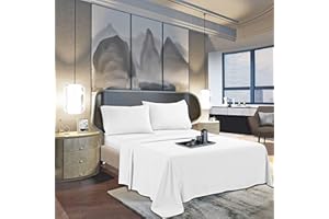 Mocassi King Flat Sheet - Hotel Luxury 1800 Premier Cooling Bedding Sheet - Softest Sheets - Wrinkle, Fade, Stain Resistant - 1 Single Top Flat Sheet, King, White