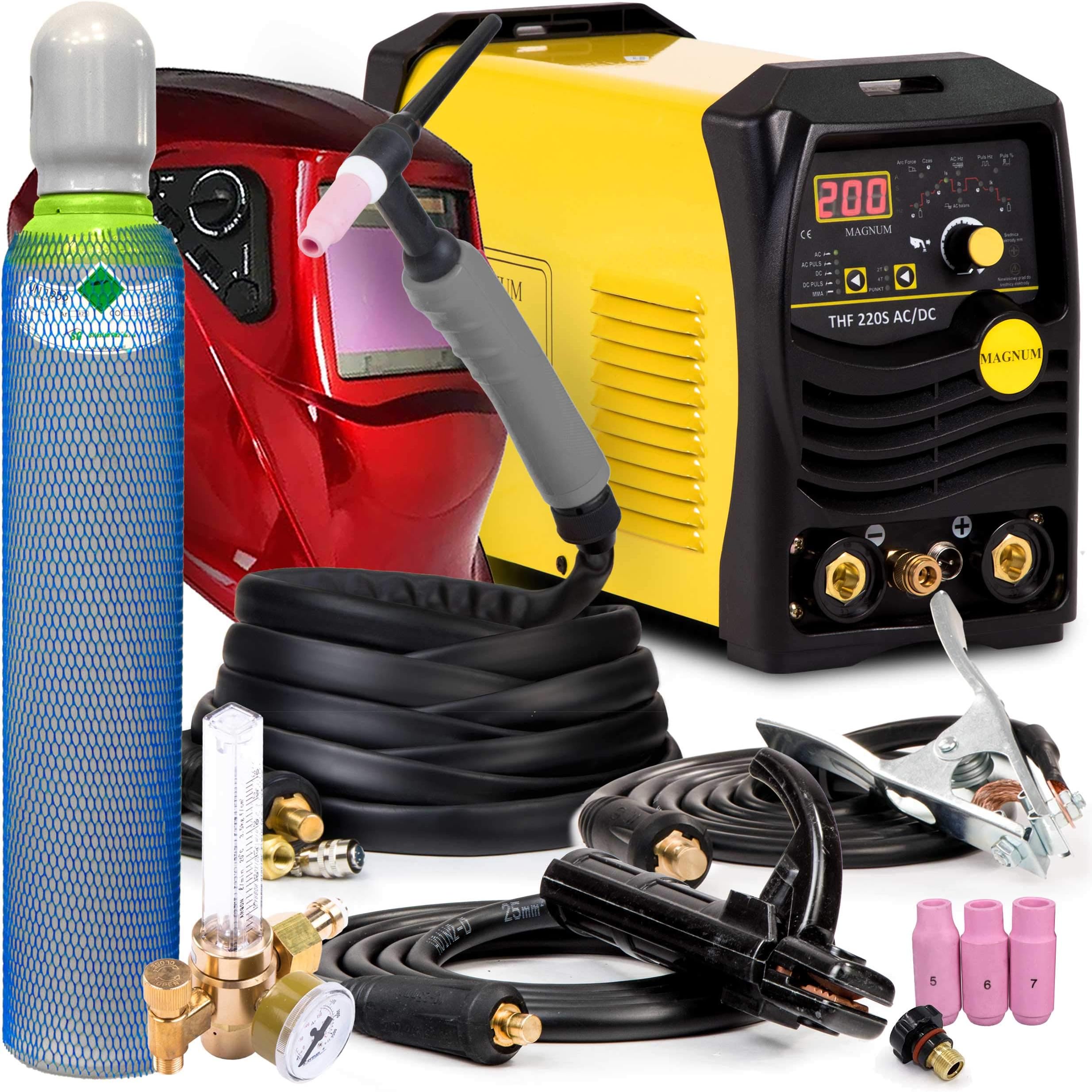 TIG MMA Pulse Welder Welding Machine AC DC 200 Amp Magnum THF 220S Inverter IGBT Set
