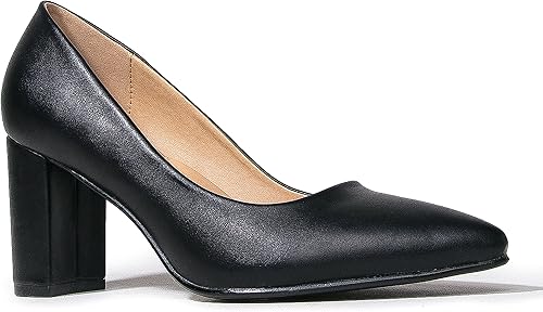 J. Adams Jolie Heels for Women - Closed Pointed Toe Mid Block Heel Classic  Pumps: Amazon.co.uk: Shoes & Bags