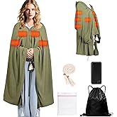 71" x 43" Wearable Heated Blanket, 20,000mAh 7.4V Power Bank, 3 Heat Levels, 11 Panels, Machine Washable, Laundry Bag & Belt