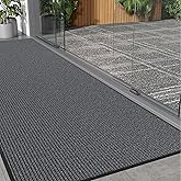 EZ2LIVE Front Door Mat, 3' x 10' Commercial Door Mat Outside Entrance, Heavy Duty Welcome Mat, Absorbent & Dirt Resistant, Non-Slip Extra Large Door Mats, Door Rugs for Entryway Indoor Outdoor, Grey