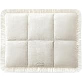 Comfyable Puffy Laptop Sleeve 16 15 14 13 Inch for Women, Compatible with MacBook Air 2025 & MacBook Pro M4 M3 2024, Quilted Linen Soft Puffer Case with Fringe for Computer, Natural Linen