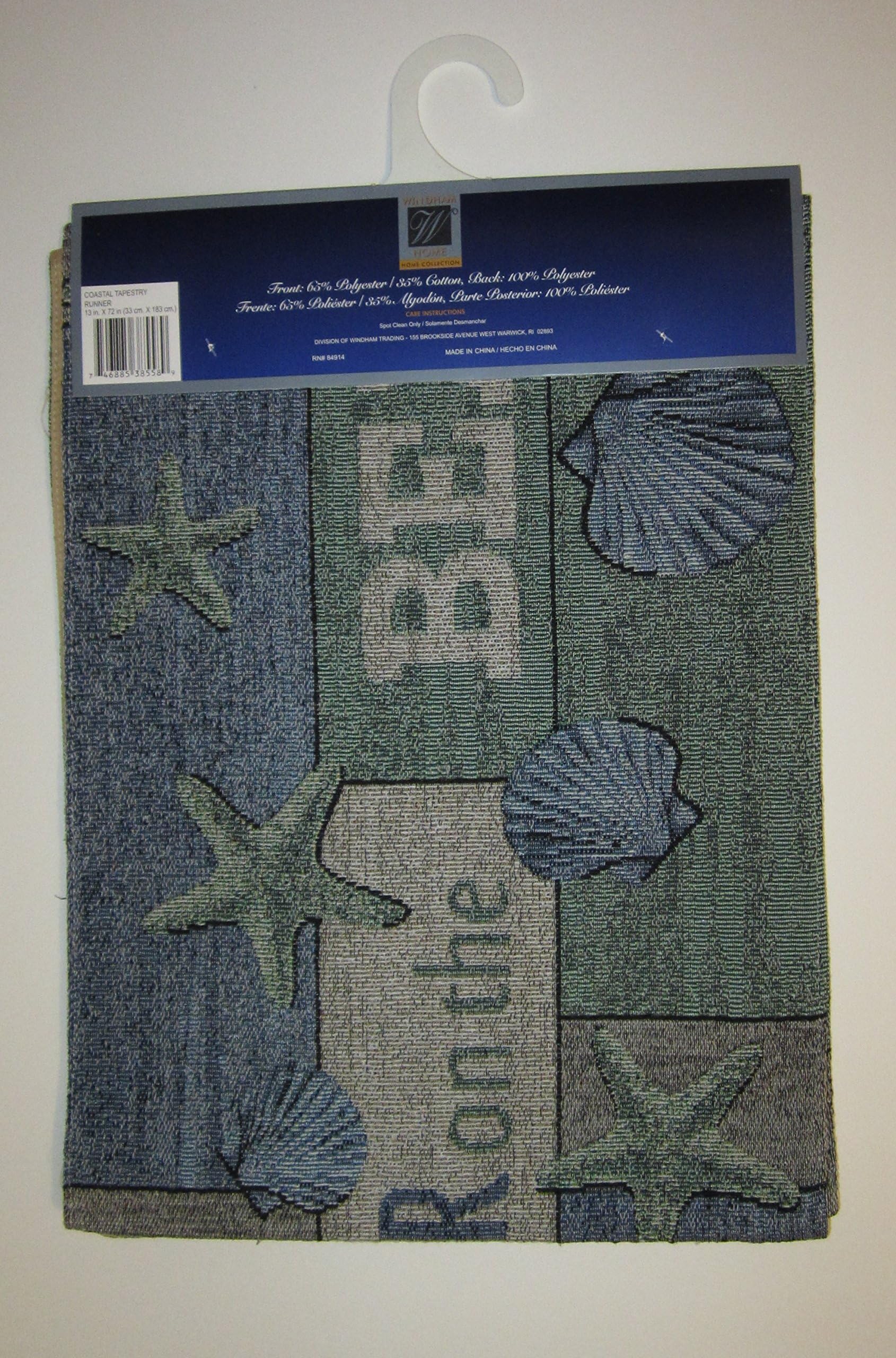 Windham Coastal Nautical Tapestry Table Runner (Life Is Better on the Beach)