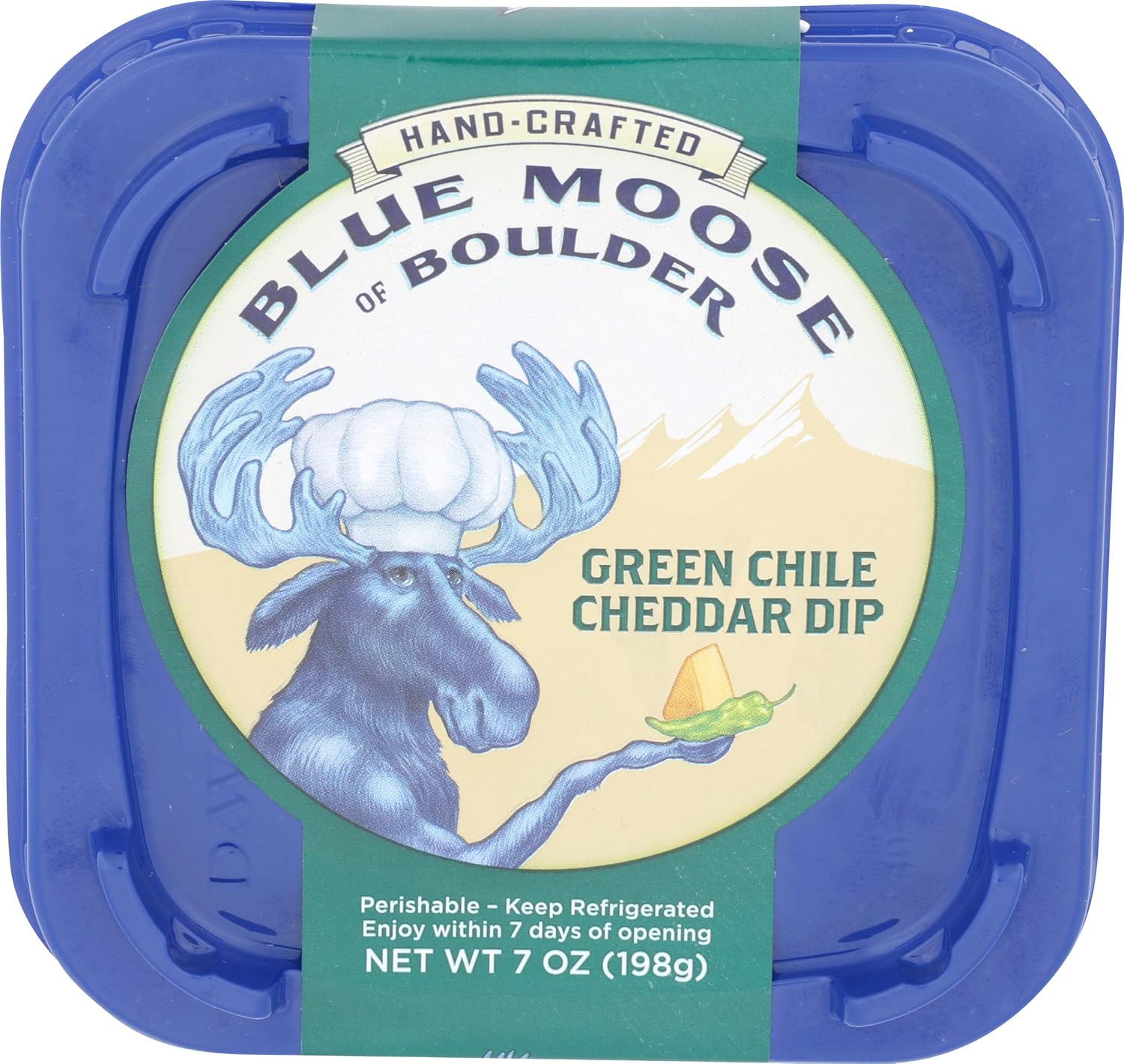 Blue Moose, Green Chile Cheddar Dip, 7 oz Grocery