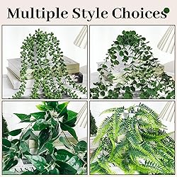 Der Rose 8Pcs Fake Plants Hanging Artificial Ivy