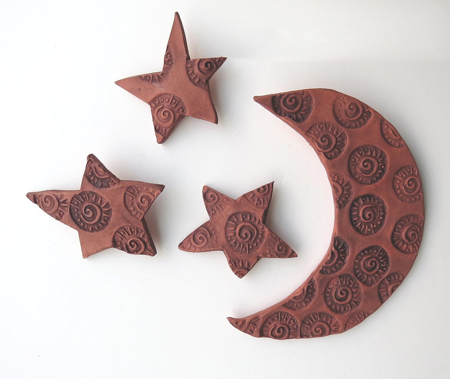 Amazon Com Ceramic Moon And Stars Natural Terracotta Celestial