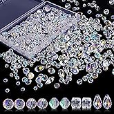 600 Pcs Crystal Glass Beads for Jewelry Making, 4/6/8mm Crystal Beads