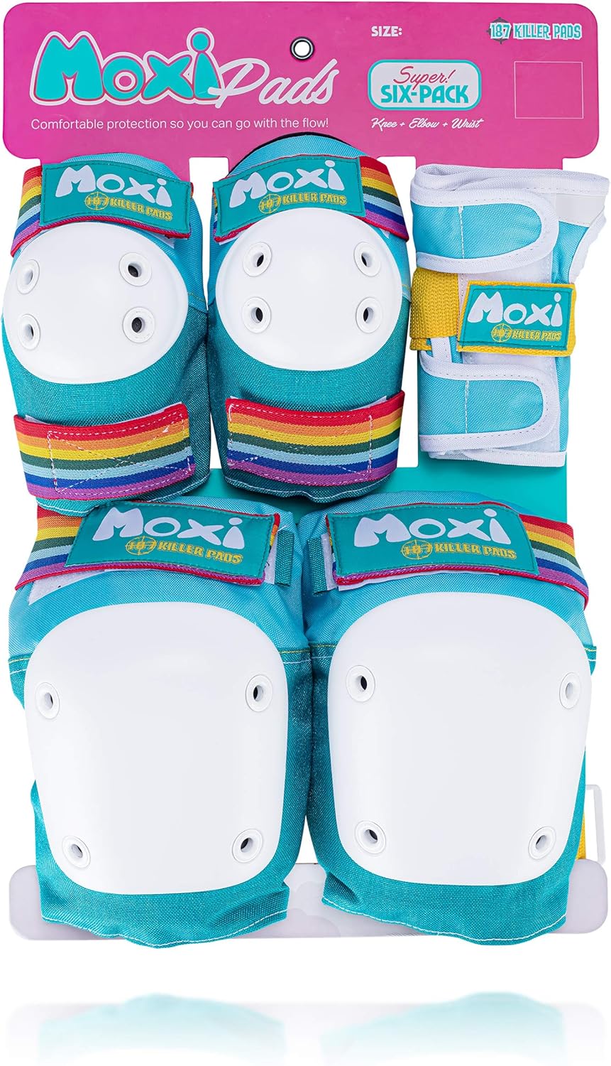 187 Killer Pads Moxi Skate Knee Pads, Elbow Pads, and Wrist Guards, Six Piece Pad Set : Sports & Outdoors