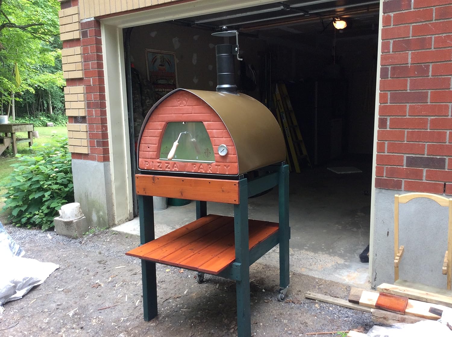 Horno de leña para pizza de 70 x 70 cm De bronce Pizza Party Pequeño  electrodoméstico Hogar y cocina