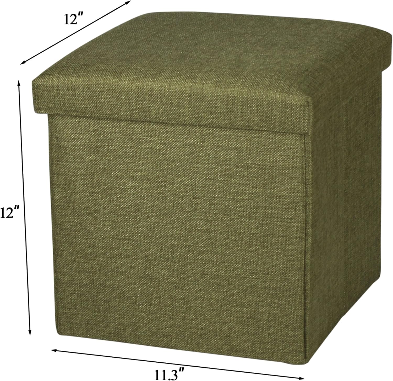 NISUNS OT01 Linen Folding Storage Ottoman Cube Footrest Seat, 12 X 12 X 12 Inches (Linen Gray): Kitchen & Dining