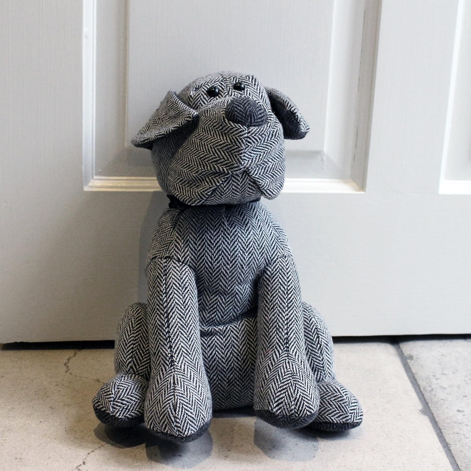 Riva Paoletti Herringbone Dog Doorstop, Grey, Heavyweight Sand Filling, Polyester and Acrylic - Image 3