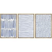 SIGNWIN Framed Canvas Print Wall Art Horizontal and Vertical Line Art Decorative Patterns Illustrations Abstract Contemporary Dark for Living Room, Bedroom, Office - 16