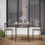 Yaheetech 3 Piece Dining Table & Chairs Set Compact with Storage Shelf view 8