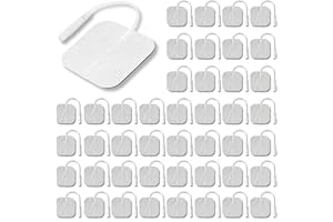 Syrtenty TENS Unit Pads 2"X2" 44 Pcs, 3rd Gen Reusable Latex-Free Replacement Pads Electrode Pads with Upgraded Sticky Electrode Pads Gel and Non-Irritating Design for Muscle Stimulator Electrotherapy