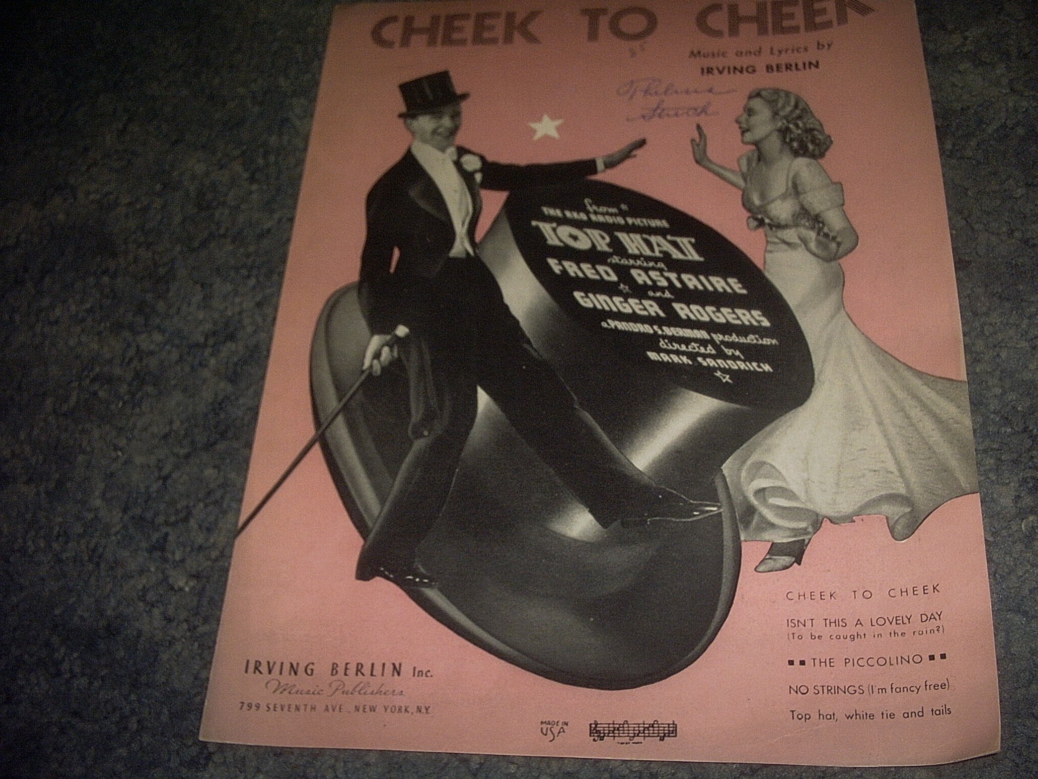 Cheek To Cheek Sheet Music Top Hat Irving Berlin Amazon Com Books