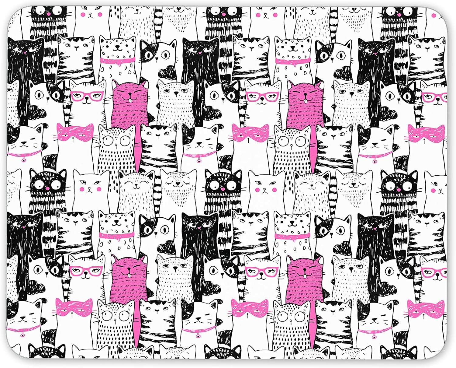 Destination Vinyl Ltd Cute Cats Mouse Mat Pad, Funny Cat Kitten Mum Auntie Aunty Fun Computer #13046, Multicolor