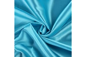 MDS-MEGADECORSUPPLY MDS Pack of 5 Charmeuse Bridal Solid Satin Fabric by The Yard for Wedding Dress Fashion DIY Crafts Costumes Decorations Apparel Crafts Drapery Silky & Shiny Satin 44" Wide Roll-Turquoise