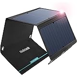Nekteck 21W Solar Charger(5V/3A Max) with 2 USB Port, IPX4 Waterproof Portable and Foldable Hiking Camping Gear SunPower USB 