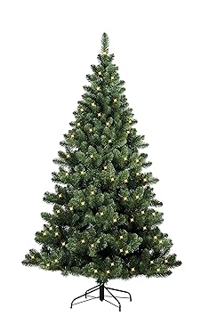 Forever Green 958934 Auburn künstlicher Weihnachtsbaum, H 150 x D 110 cm, PVC, inklusive 150 LED Lichter, 394 Spitzen Metalls