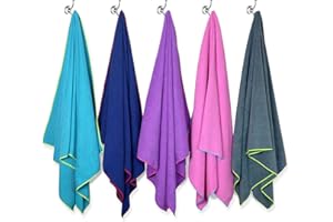 FLOW SWIM GEAR Flow Microfiber Quick Dry Swim Towel - Pool Towels for Competitive Swimming and Other Water Sports with Medium and Large Options Available (Blue, Large (60” x 30”))