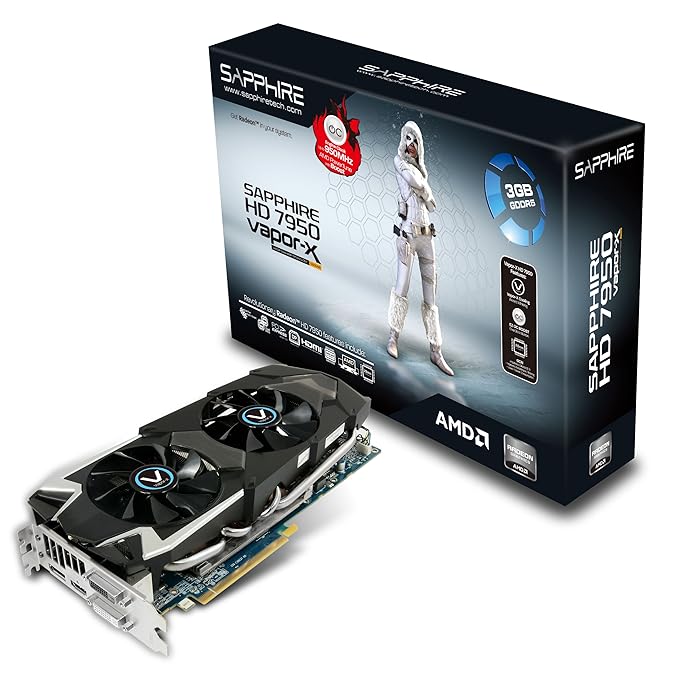 Sapphire HD7950 VAPOR-X 3G Grafikkarte (PCI-e, AMD Radeon HD 7950, 3GB GDDR5, DL-DVI-I, SL-DVI-D, 1 GPU)