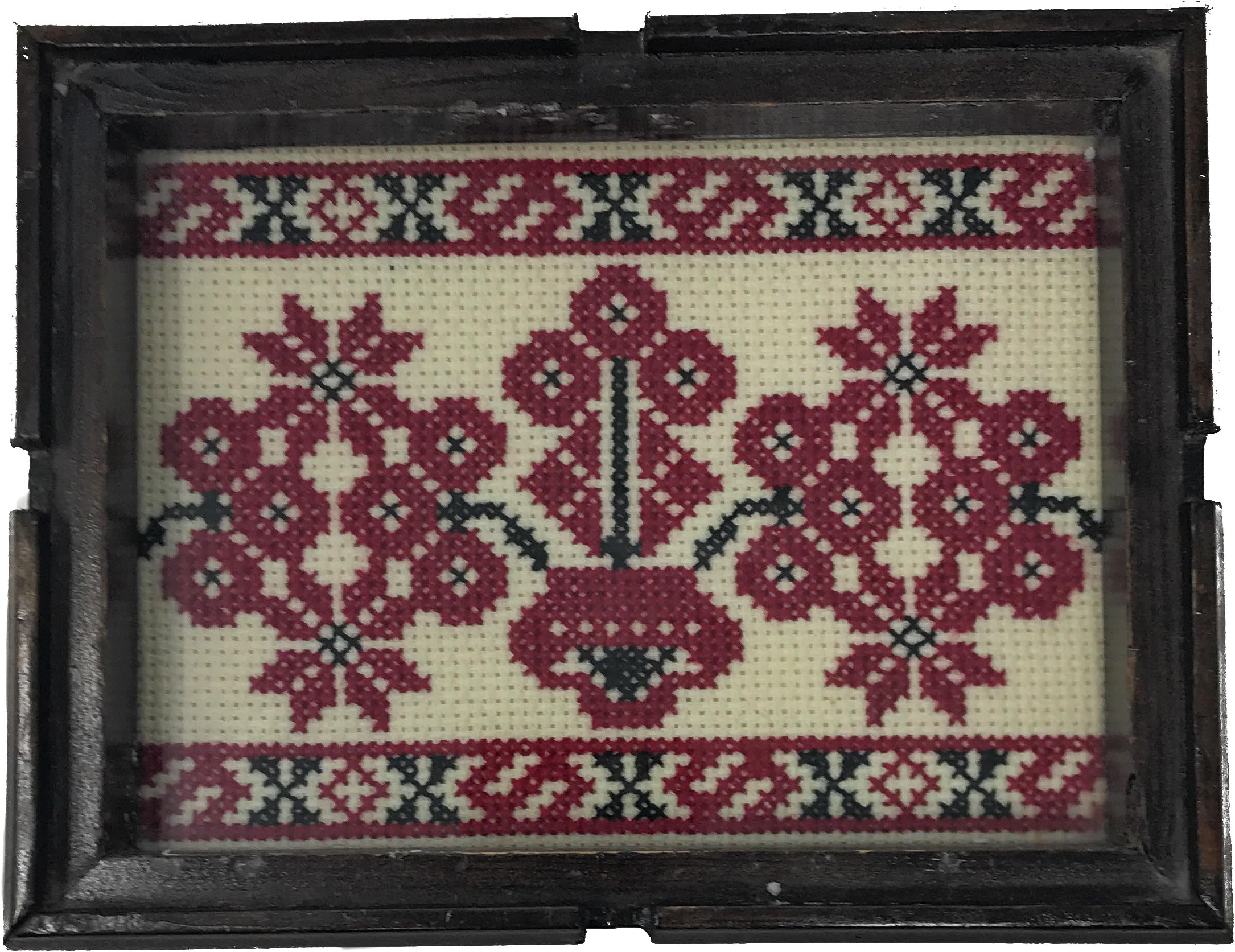 AramediA Handmade and Hand Stitched Cross Stitch/Embroidery Tatreez - (6.9" x 5.4" x 1.2")
