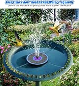 SZMP Solar Fountain 3.5W Glass Panel 7 Nozzles Bird Bath Garden Pond view 5