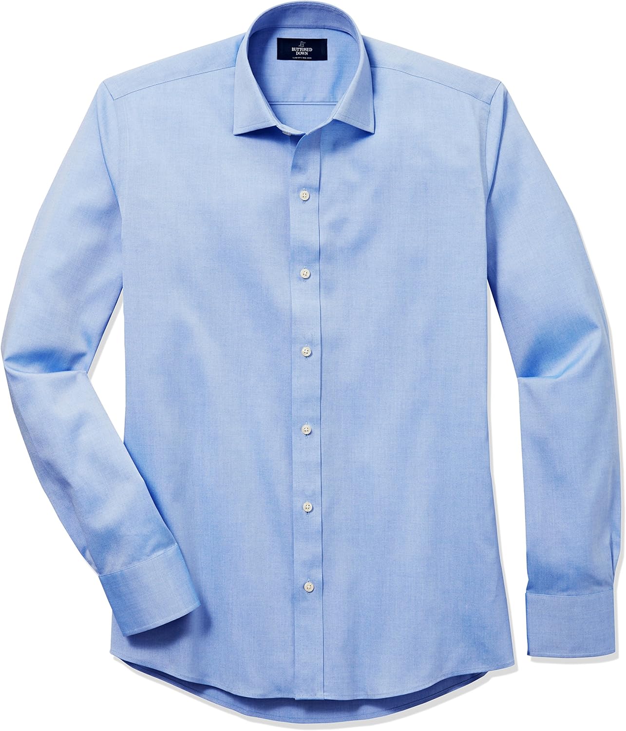  Brand - Buttoned Down Men's Slim-Fit Spread Collar Solid Pinpoint Dress Shirt, Supima Cotton Non-Iron: Clothing