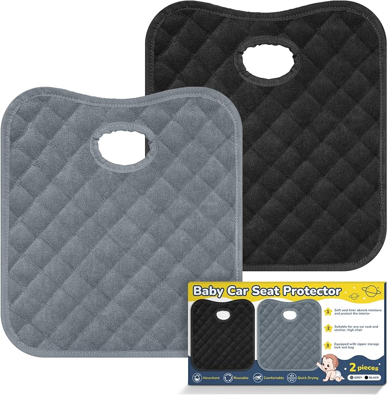 mwellewm 2Pcs Waterproof Baby Car Seat Protectors Grey Black Potty Training