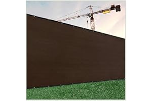 ColourTree Customized Size Fence Screen Privacy Screen Brown 8' x 17' - Commercial Grade 170 GSM - Heavy Duty - 3 Years Warranty - Cable Zip Ties Included