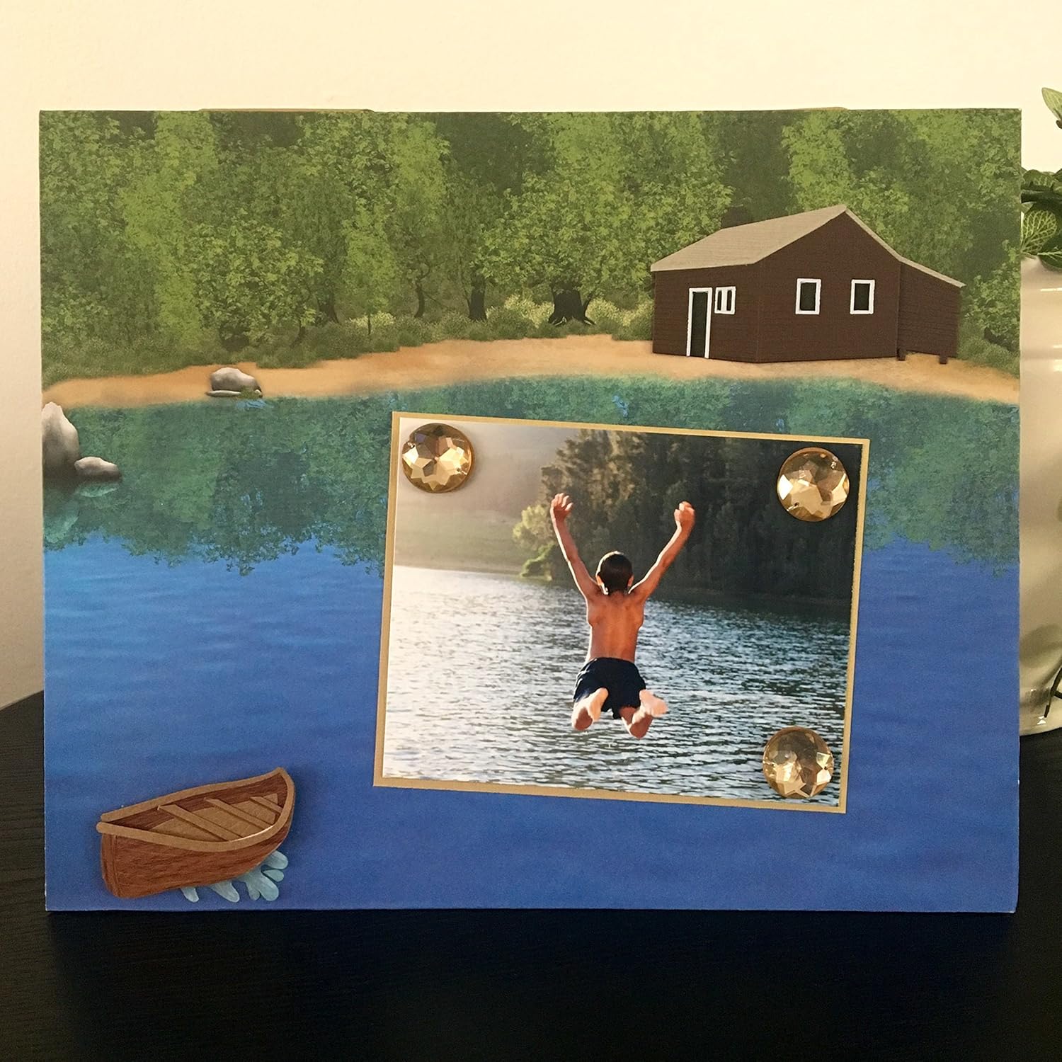Amazon Com Lakeside Cabin Magnetic Picture Frame Handmade Gift