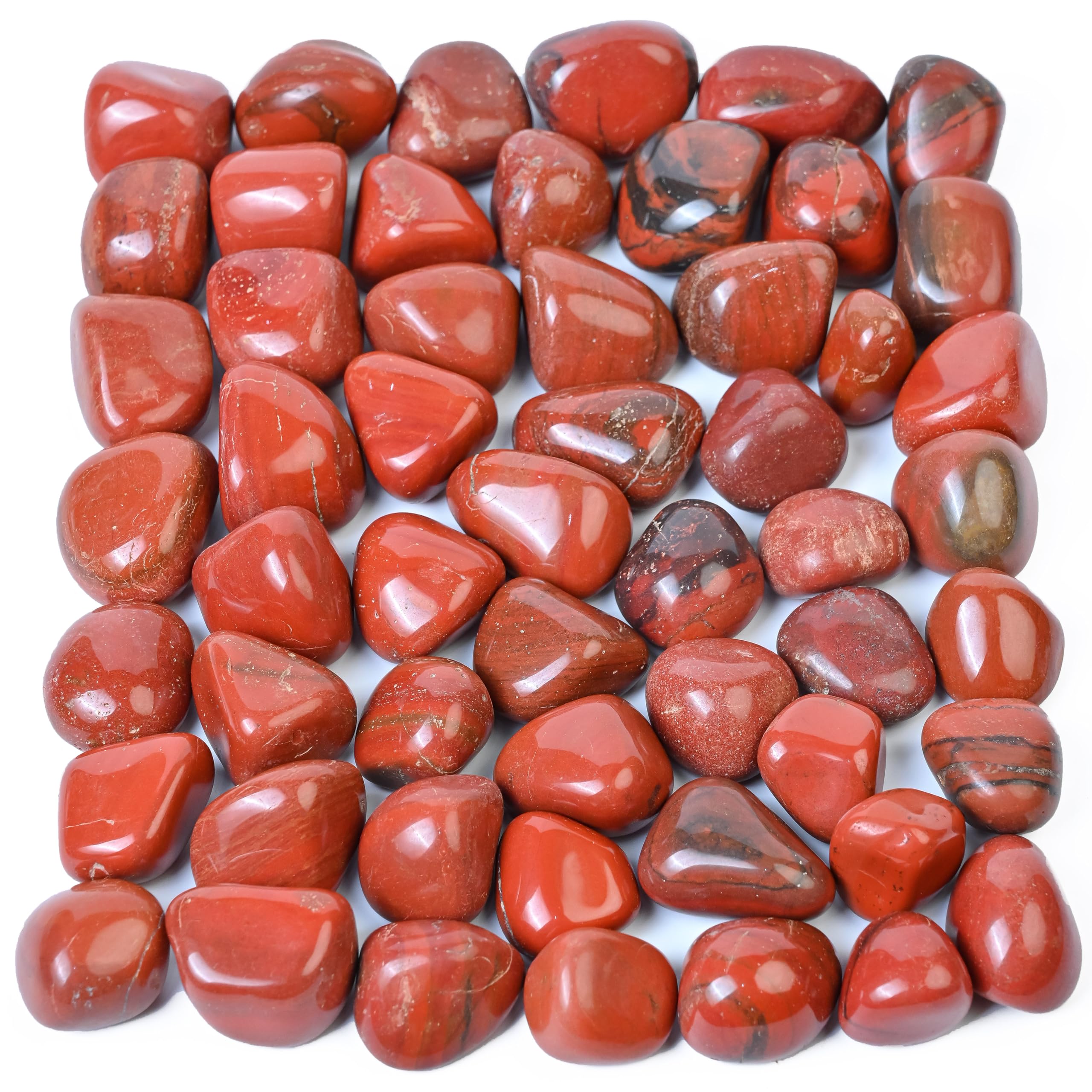 Crocon® 1LB Red jasper tumbled stones and Crystals bulk 2000+ Carats natural Crystal Kit for Reiki Healing Crystal Polished, tumble stones, Chakra Balancing, Reiki Gift, Home Decor Size : 20mm