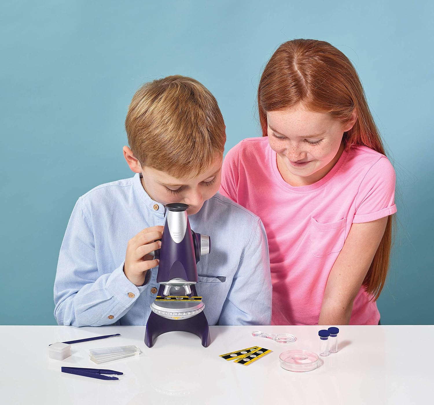 Brainstorm Toys Kids 450X Microscope - 100x, 300x, 450x Magnification with Illuminated Lens, 40+ Piece Educational STEM Kit - Image 4