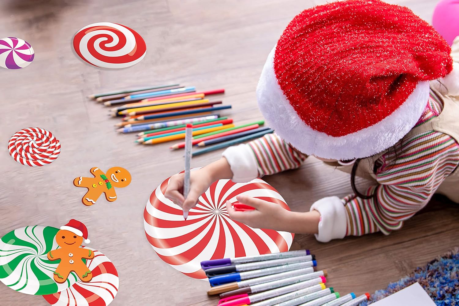 Happy Storm Peppermint Cutouts Gingerbread Cutouts 15pcs Christmas