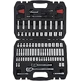 Amazon Basics Mechanic Socket Tool Kit Set With Case - Set of 123