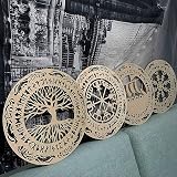 Walarky Viking Tree of Life Wall Decor 12x12 Wooden Art Nordic Rune