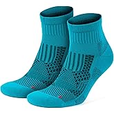 GoWith 2/4 Pairs Quarter Running Socks for Men & Women, Athletic Anti-Blister Cushioned Seamless Padded Ancle Socks