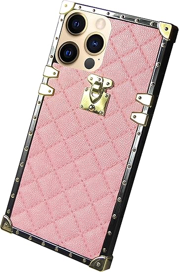 Amazon Com Westillux Compatible With Iphone 12 And Compatible With 12 Pro Case Square Girly Luxury Trunk Rectangle Women Box Cute Durable Cover 6 1 Inch Pink