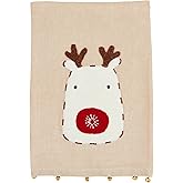 Mud Pie Felt Applique Farm Towels, Deer, 21" x 14"