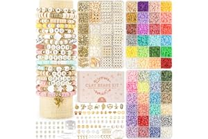 Dowsabel Clay Beads 3 Boxes Bracelet Making Kit, 10800pcs Beads for Jewelry Making, Letter Beads for Friendship Bracelets DIY Arts and Crafts Gifts for Girls Adults