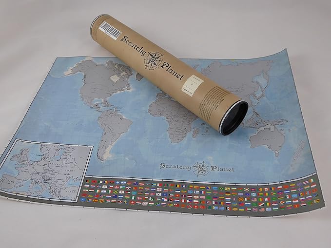 Scratchy Planet Carte Du Monde à Gratter En Mini Format