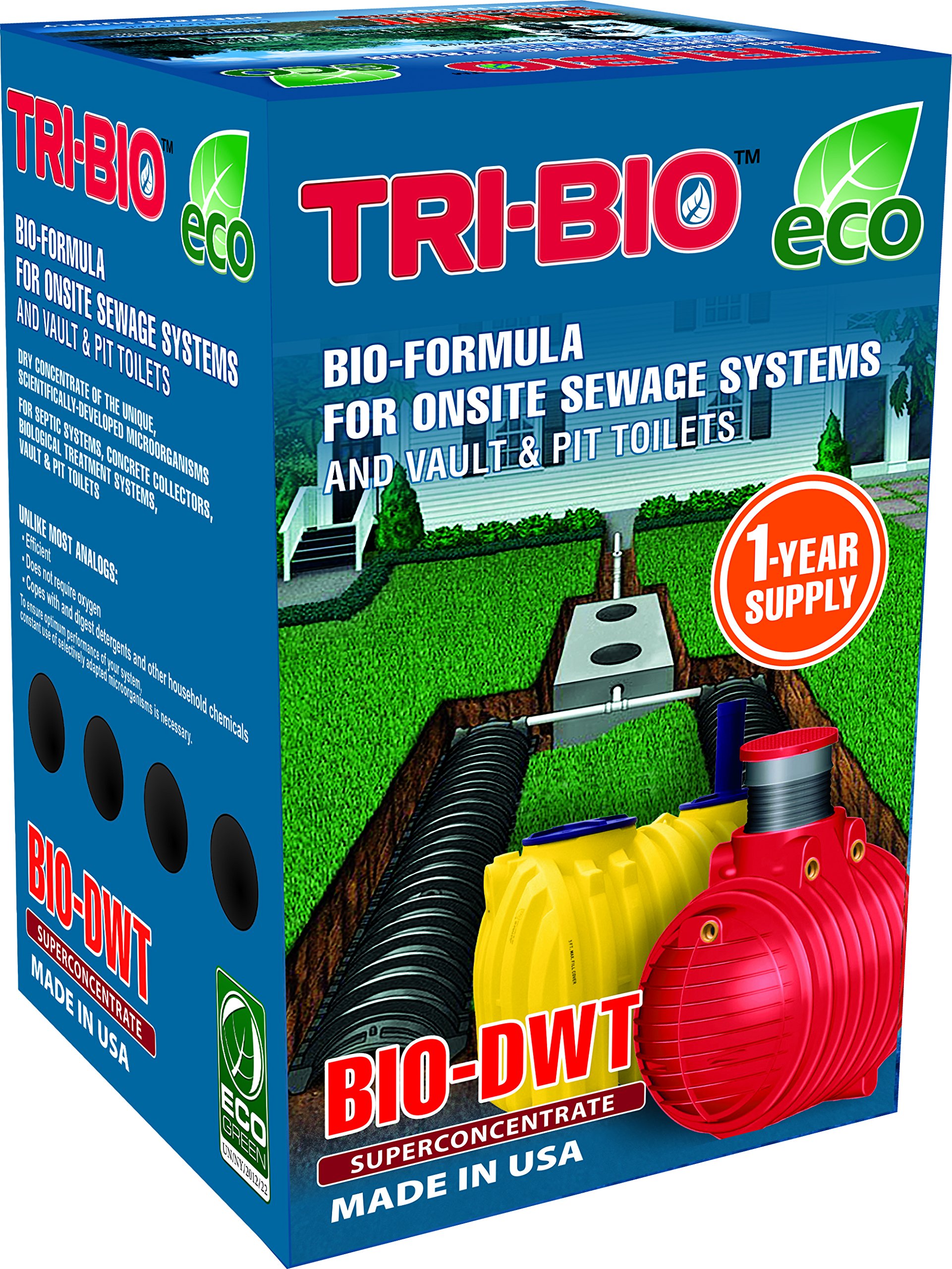 Septic tank treatment, Super Strength Bio-bacteria TRI-BIO (1-Year Supply)