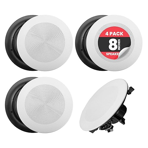 Pyle 8” Bluetooth Flush Mount In-wall In-ceiling 2-Way Speaker