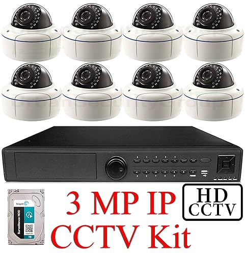 USG 4MP IP PoE CCTV Kit: 1x 24 Channel 5MP NVR 8X 4MP