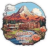 Colorado Springs Colorado Sticker 4 Inch Travel Souvenir City Destination - Waterproof Vinyl Decal for Laptop Water Bottle Car Tumbler - Durable Aesthetic Long-Lasting Stickers for Adults ID44990