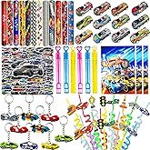 CZWXOXO 122 Pcs Race Car Party Favors Cars Birthday Party Supplies For Classroom Rewards,Cars Birthday Decorations Racing Party Gift Sets That Can Be Given To Friends 