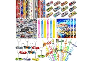 CZWXOXO 122 Pcs Race Car Party Favors Cars Birthday Party Supplies For Classroom Rewards,Cars Birthday Decorations Racing Party Gift Sets That Can Be Given To Friends ﻿