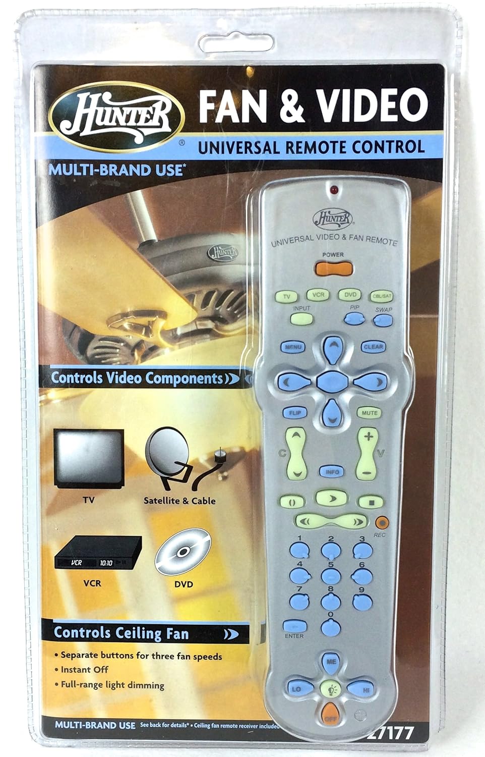 Hunter 27177 Fan & Video Universal Remote Control - Light Sockets -  Amazon.com