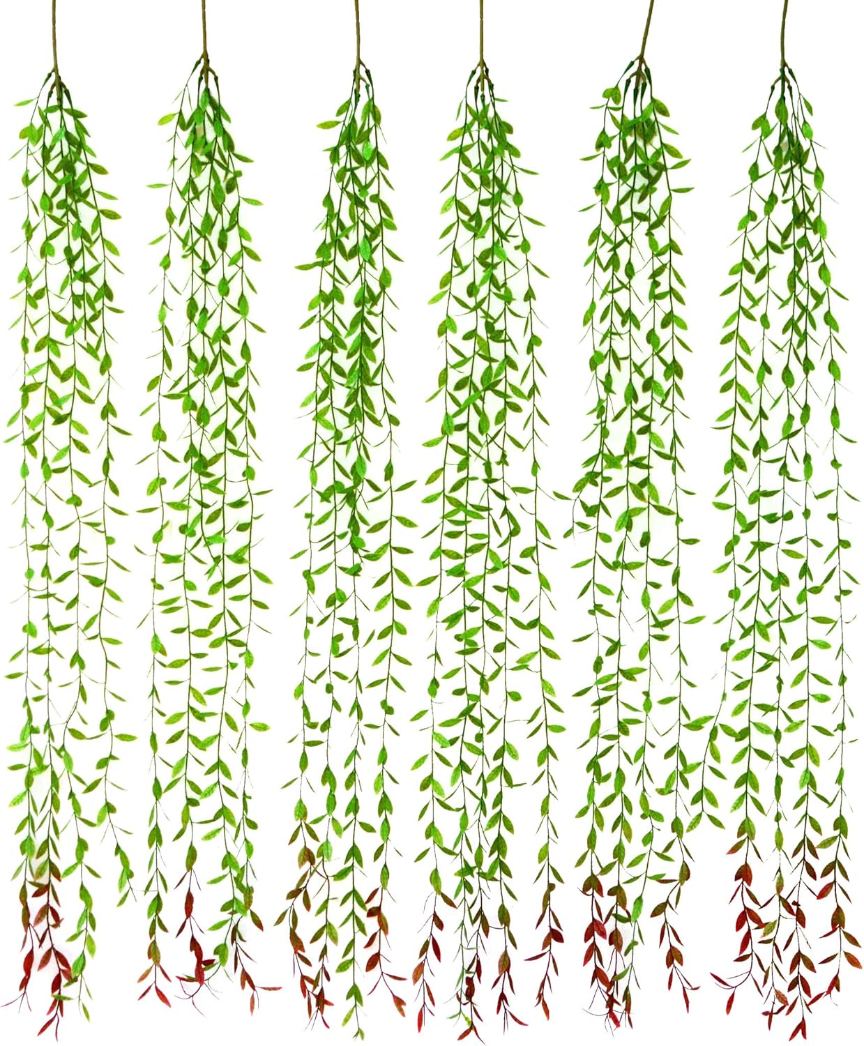 hanging wall greenery on Amazon Com Walnut Home Hanging Leaves 6pcs Vine Garland Eucalyptus Garland Artificial Vines Leaves And Stem Ivy Realistic Greenery Decor Jungle Decoration Kitchen Dining